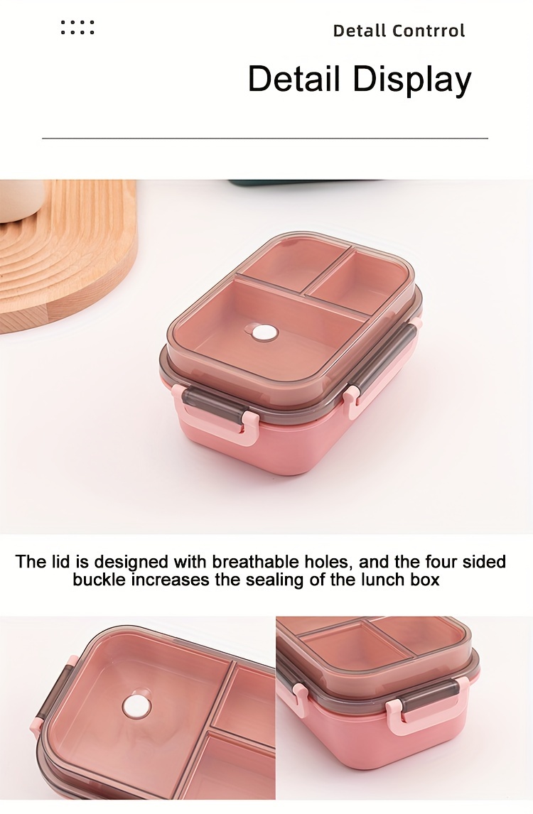 multi functional double compartment high quality premium lunch box food grade pp material plastic lunch box students portable sealed bento box large capacity kitchen restaurant storage box microwaveable heating details 3