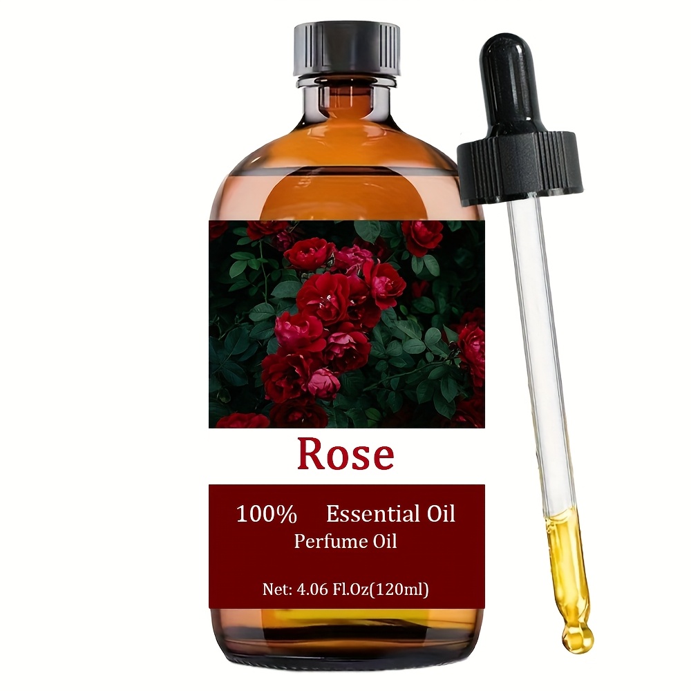 Rose Essential Oil - 100ml/ 3.38fl.oz - Perfume Oil - Care Grade For Nail, Hair & Skin Care, Massage, Moisturizing Massage Essential Oil For , Meditation, Fragrance Oil