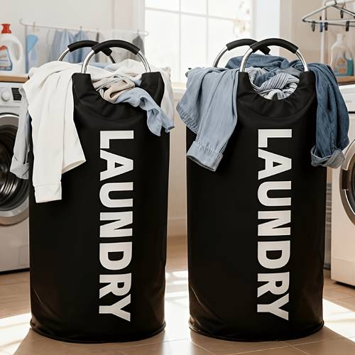 household miscellaneous dirty laundry basket cylindrical storage bag oxford cloth foldable bathroom dirty laundry hamper home storage basket travel storage bag portable large capacity roll top compression clothing bag laundry baskets