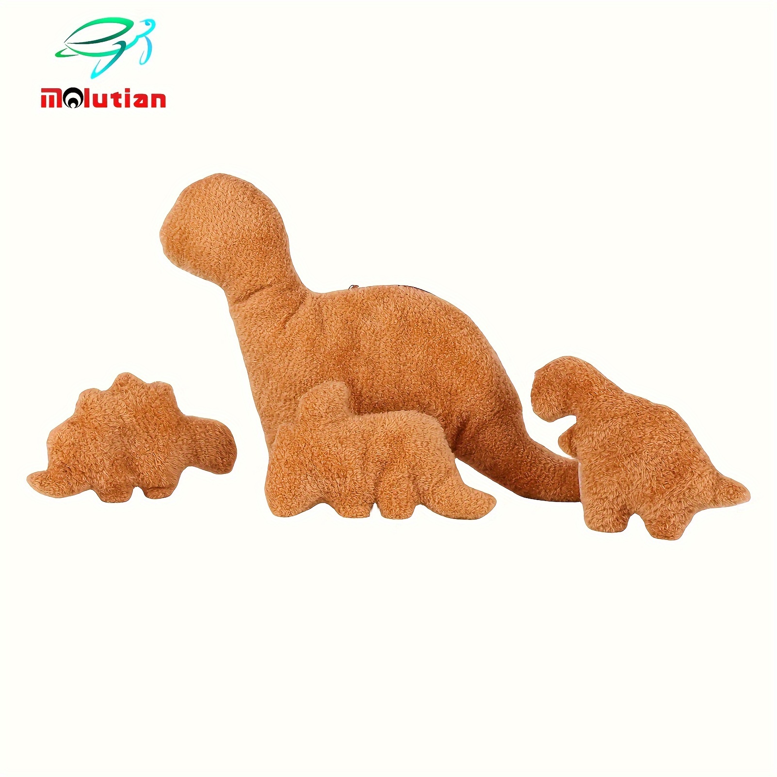 

4pcs Dino And Chicken Nugget Plush Playset 45cm/17.72in Stegosaurus Plush Chicken Mommy Stuffed Animal With 3 Small Super Soft Cartoon Hugging Toy Gifts For Bedding Kawaii Birthday Easter Gift