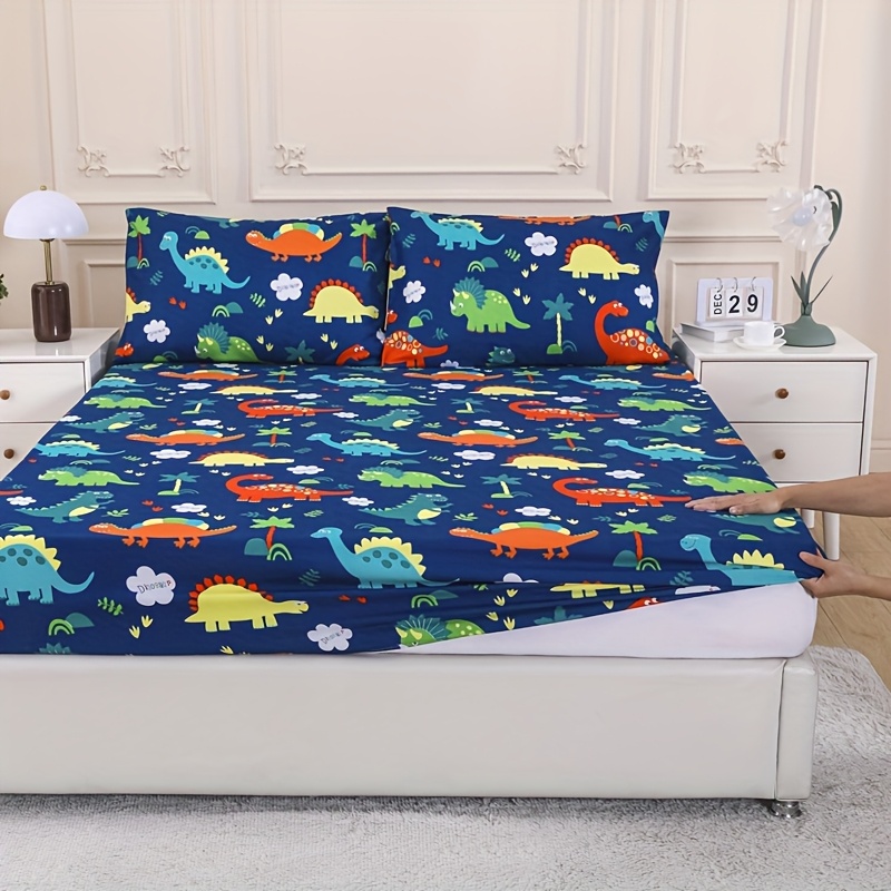 All-Season Cartoon Fitted Sheet 3pcs Set, Includes 1pc Comfortable... product image 4