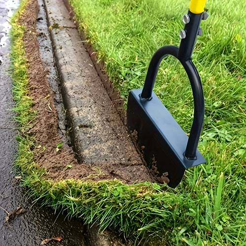 1j piece manual edge cutting shovel with handle half moon lawn edge cutting machine serrated hand lawn edge cutting tool step edge cutting shovel