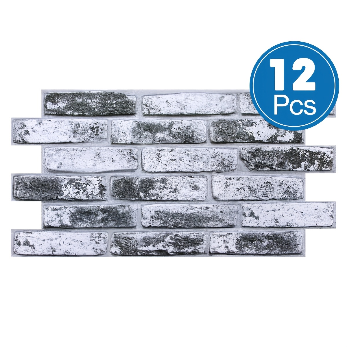 3d Brick Wall Panels, 12 Self-adhesive Pvc Panels (58 X 30 Cm), 2.08m² Coverage, For Interior Walls, Rental Rooms, Rvs, Cottages