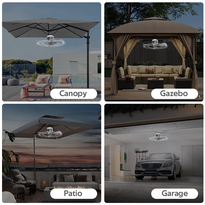camping fan   with lighting 8 hour timer and up to 30 hours of   time 12000mah battery ceiling fan with remote control Product details 1