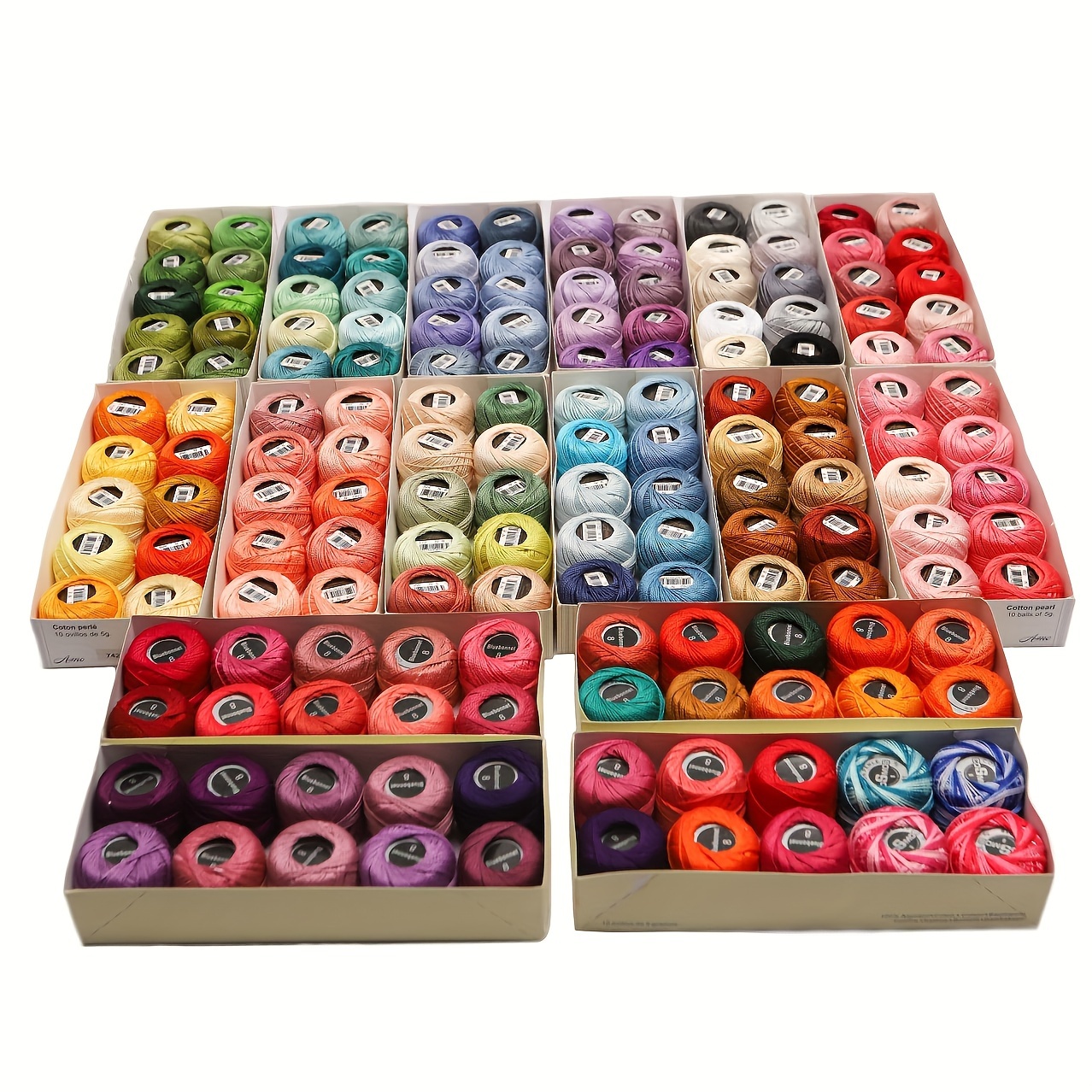 

Crochet Thread Set - 10 Multicolor Lace Yarns, Long-staple Cotton, 5g, 40m Each - Perfect For Crochet Projects And Handicrafts