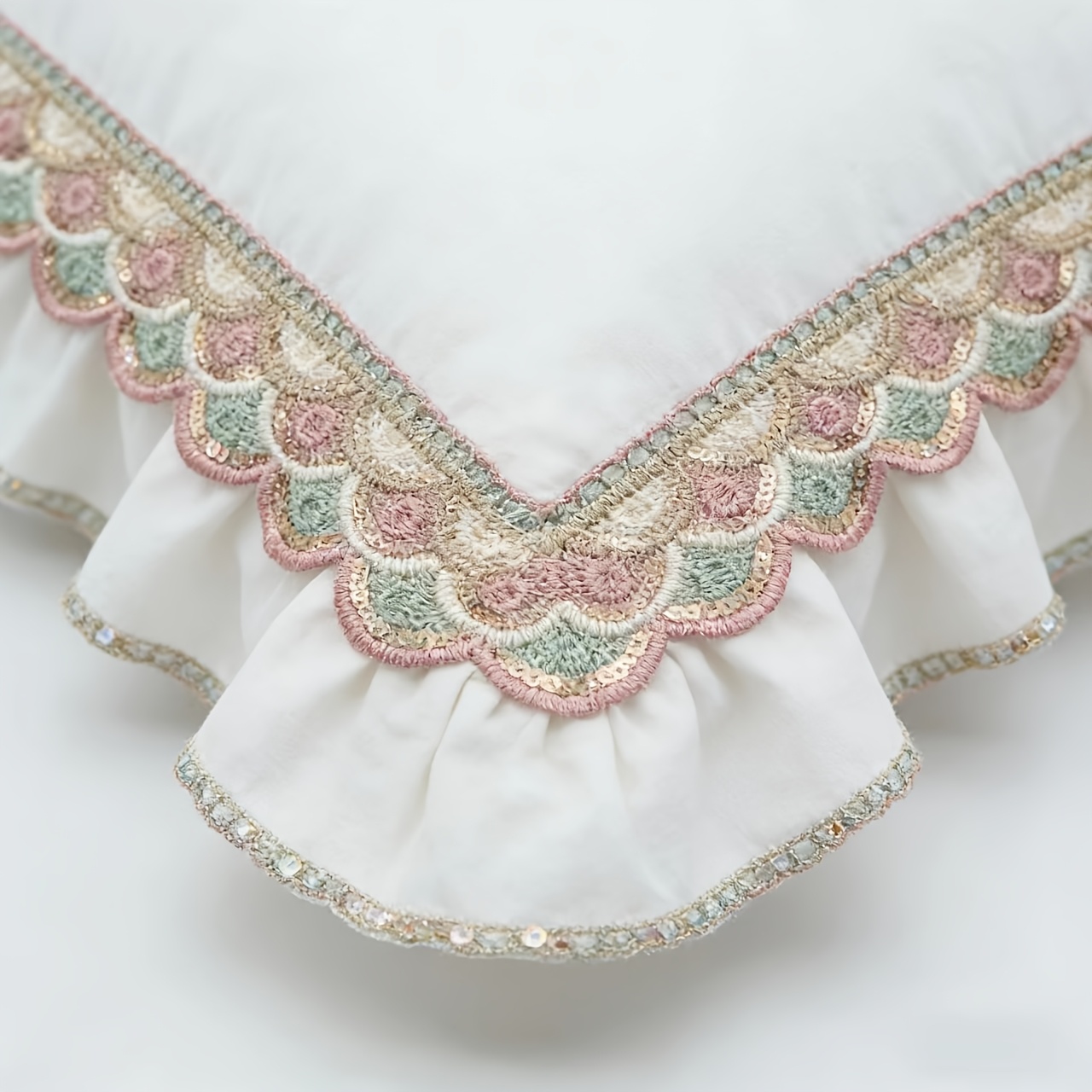 Colorful Sequined Lace Trim, 1 Yard for Fashion Additions