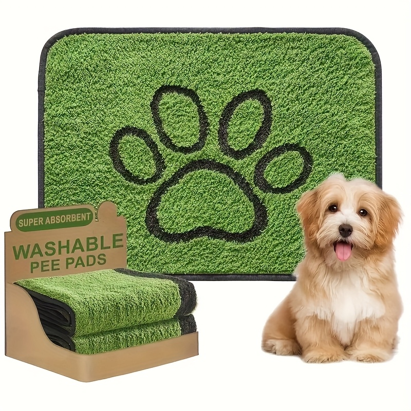 TEMU 1pc Washable Dog Pee Pad - Reusable, Absorbent, Non-slip Training Mat, Absorbent Polyester Fiber, Suitable For Crates, Sofas, Pee Pad For Dog