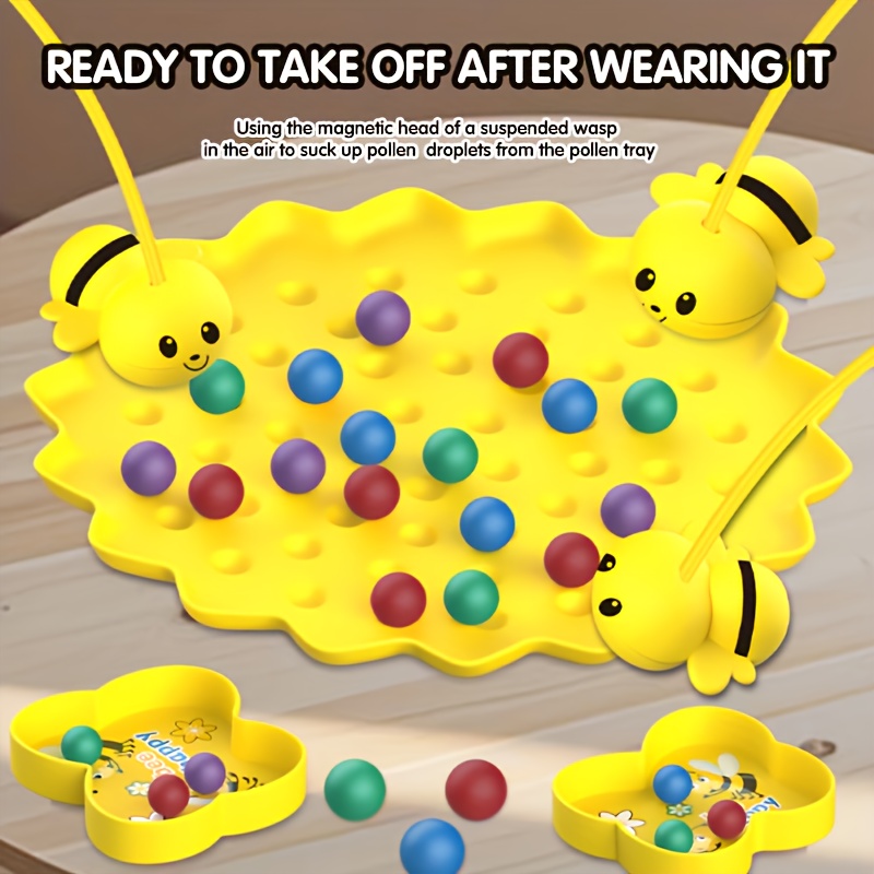 69pcs beehive fishing game set stem fine motor skills toy for kids ages 3 8 magnetic fishing rods multiplayer family board game classroom party birthday gift halloween christmas educational present best for christmas Product details 2