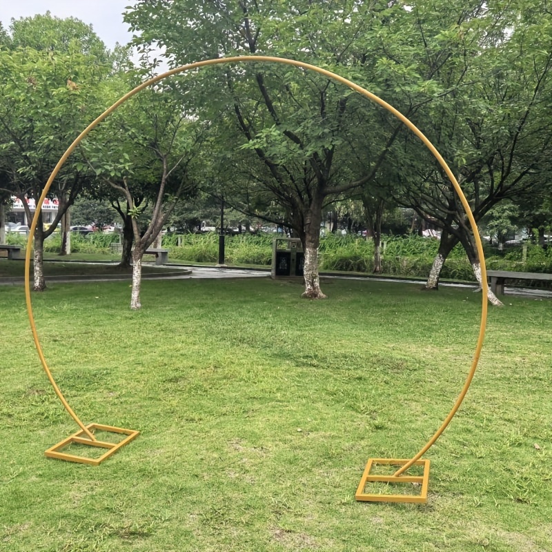 Golden Round Wedding Arch Frame Elegant Design Combining   Balloon Multifunctional Background Stand, Provides Solution for Party Organizers in Valentine S Day Parties and Social Events with Garden Christmas Thanksgiving Decorations Garden Trellis_BBB1, e, 2, www-07, Garden Arch, Stable Outdoor Archway, Garden Pergola, Pergola For Outdoor, Arch Stand For Decoration