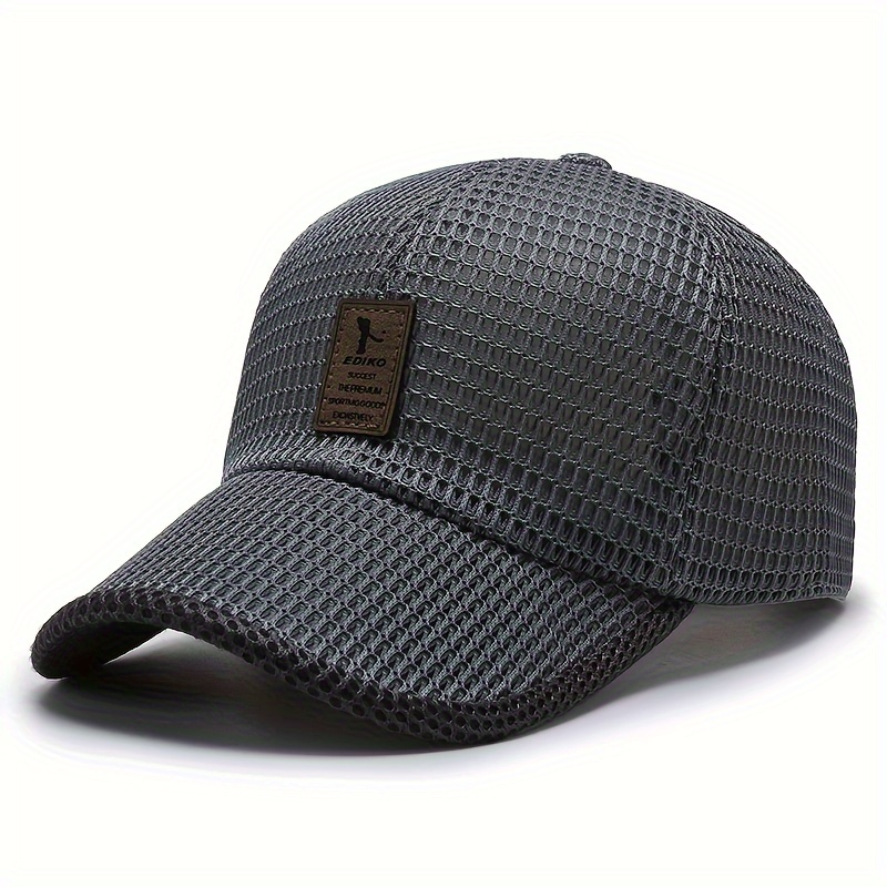 TEMU Ediko Breathable Mesh Baseball  , Unisex Summer Trucker Hat, Outdoor Sports Running  , Woven Textile Material ≥80%, Hand Wash Only