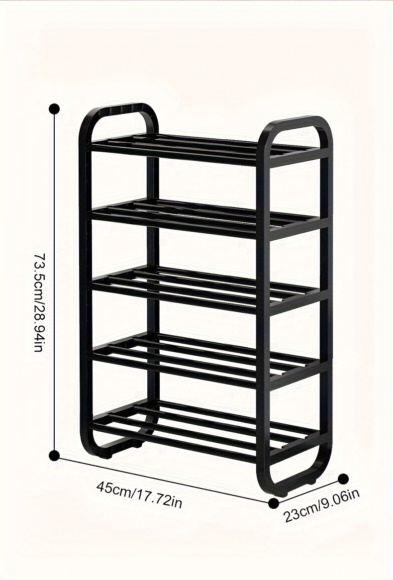 space saving 4 5 tier shoe organizer   metal plastic storage rack for entryway front door and hallway cheap tool rack shelves details 1