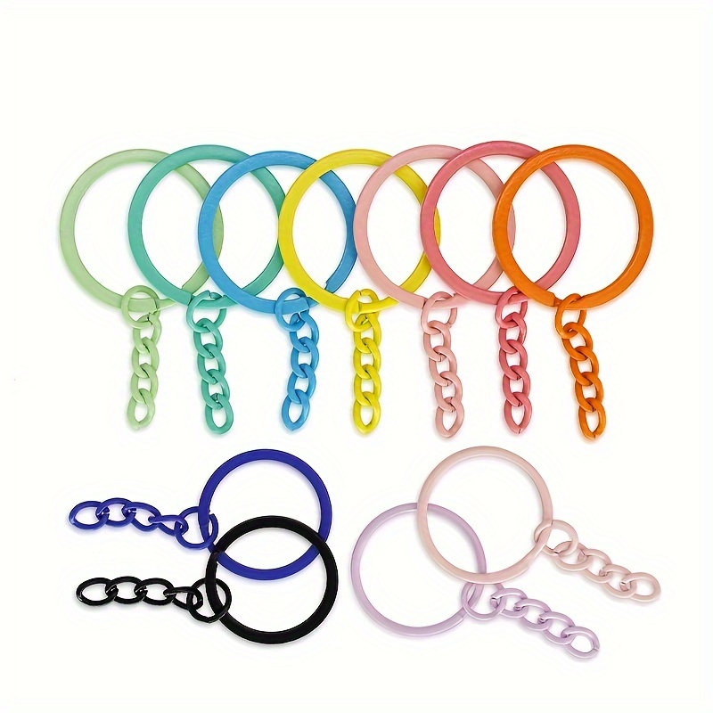 

5pcs/10pcs Porte-clés Colorés 25mm Accessoires d'Ornement DIY avec Chaîne Porte-clés