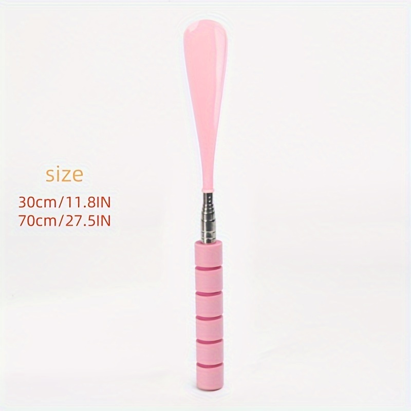 Stainless Steel Telescopic Shoe Horn, Extendable Long Handle Shoehorn with Non-Slip Grip, Adjustable Length, Portable Design with Lanyard, Easy Footwear Assistance Tool