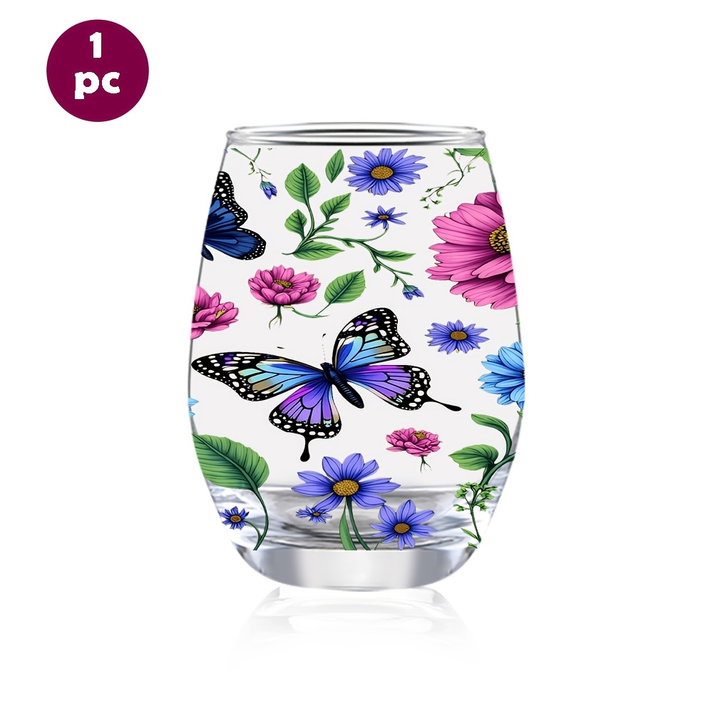TEMU 1pc Of 12oz/350ml Stemless Wine Glasses, Suitable For Champagne And Whisky, Ideal For Parties Indoors And Outdoors. Perfect For Home, Office,