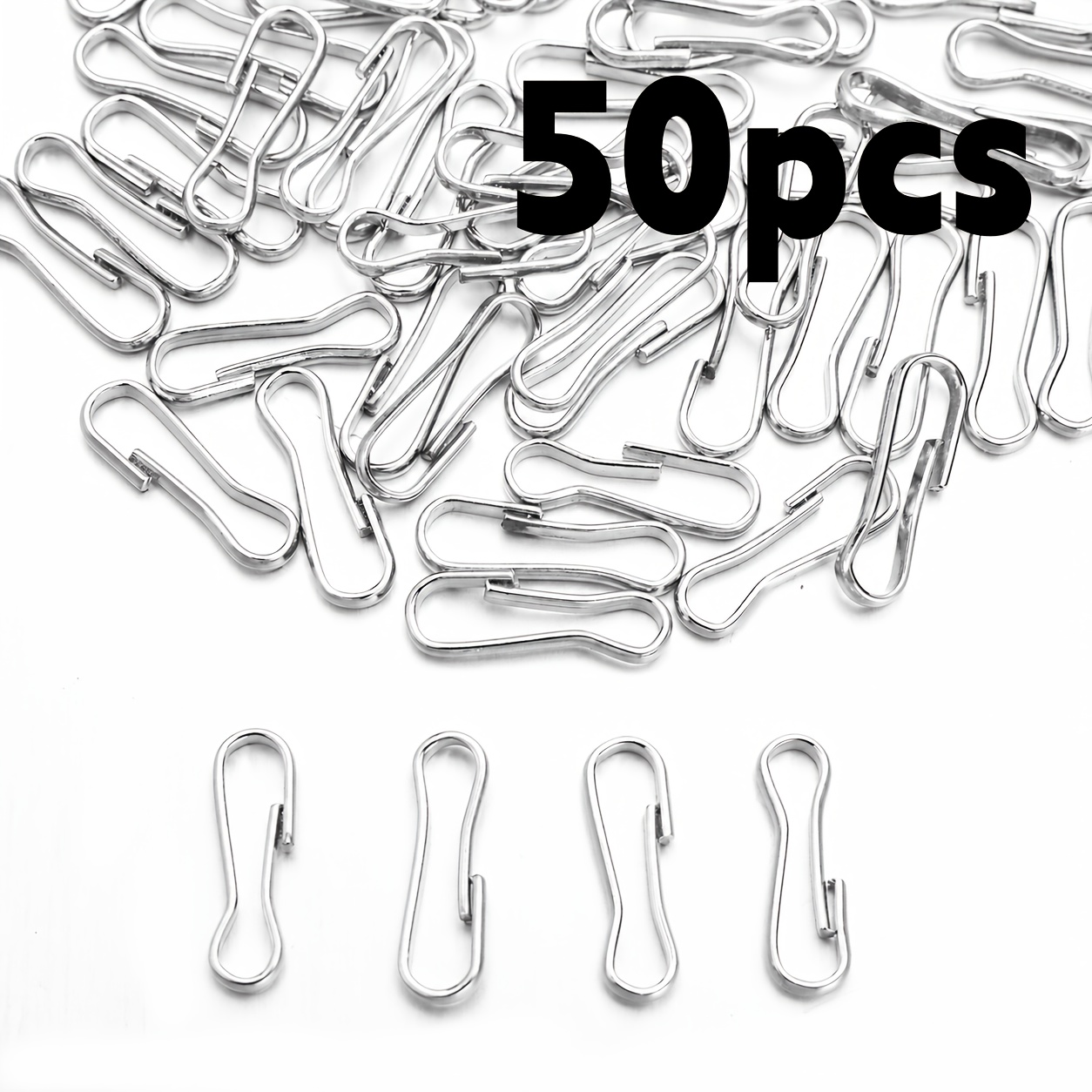 TEMU 50pcs Small Spring Hooks,diy Hanging Rope Hook,metal Keychain,zipper Pulls.