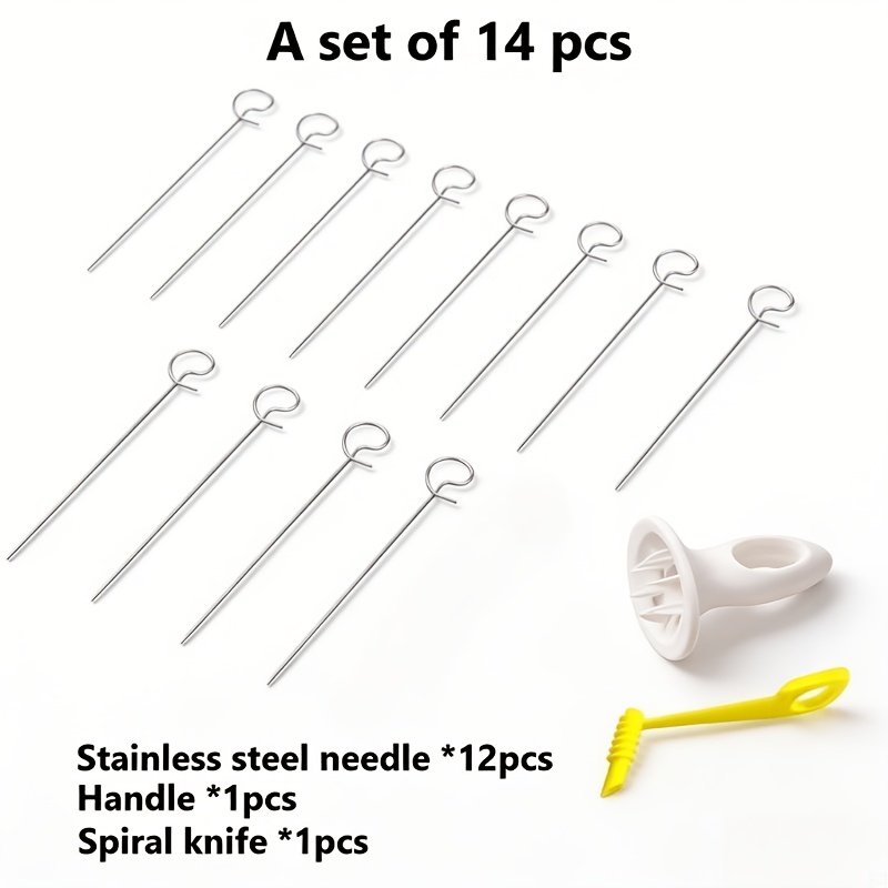 E-shop 14-teiliges Set -Kartoffelschneider – Hochwertiger Edelstahl-Handkartoffelschneider mit ergonomischem Griff, vielseitiges Küchen- Grillwerkzeug,