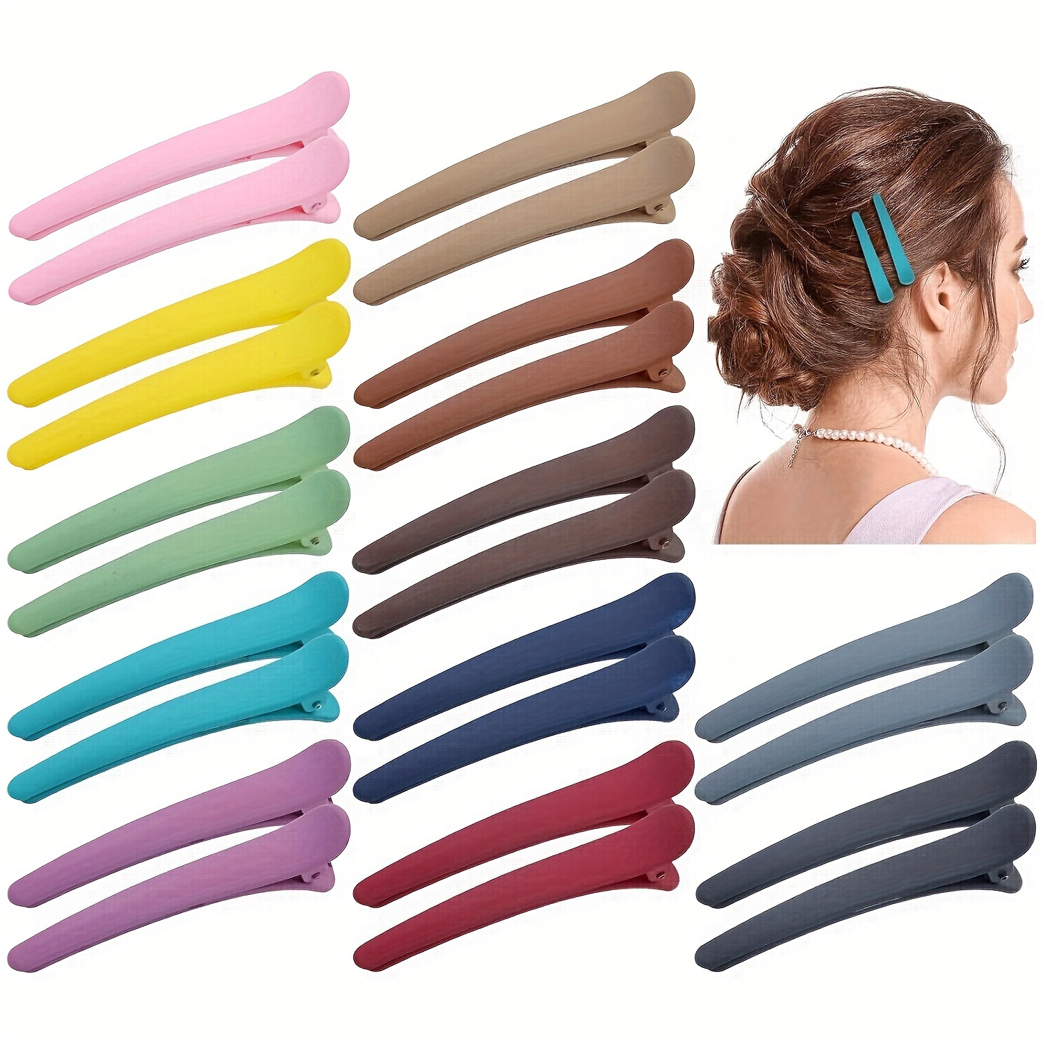 

4-pack Hair Clips, Plastic Barrettes, Assorted Colors, Hair Styling Accessories For Beauty And