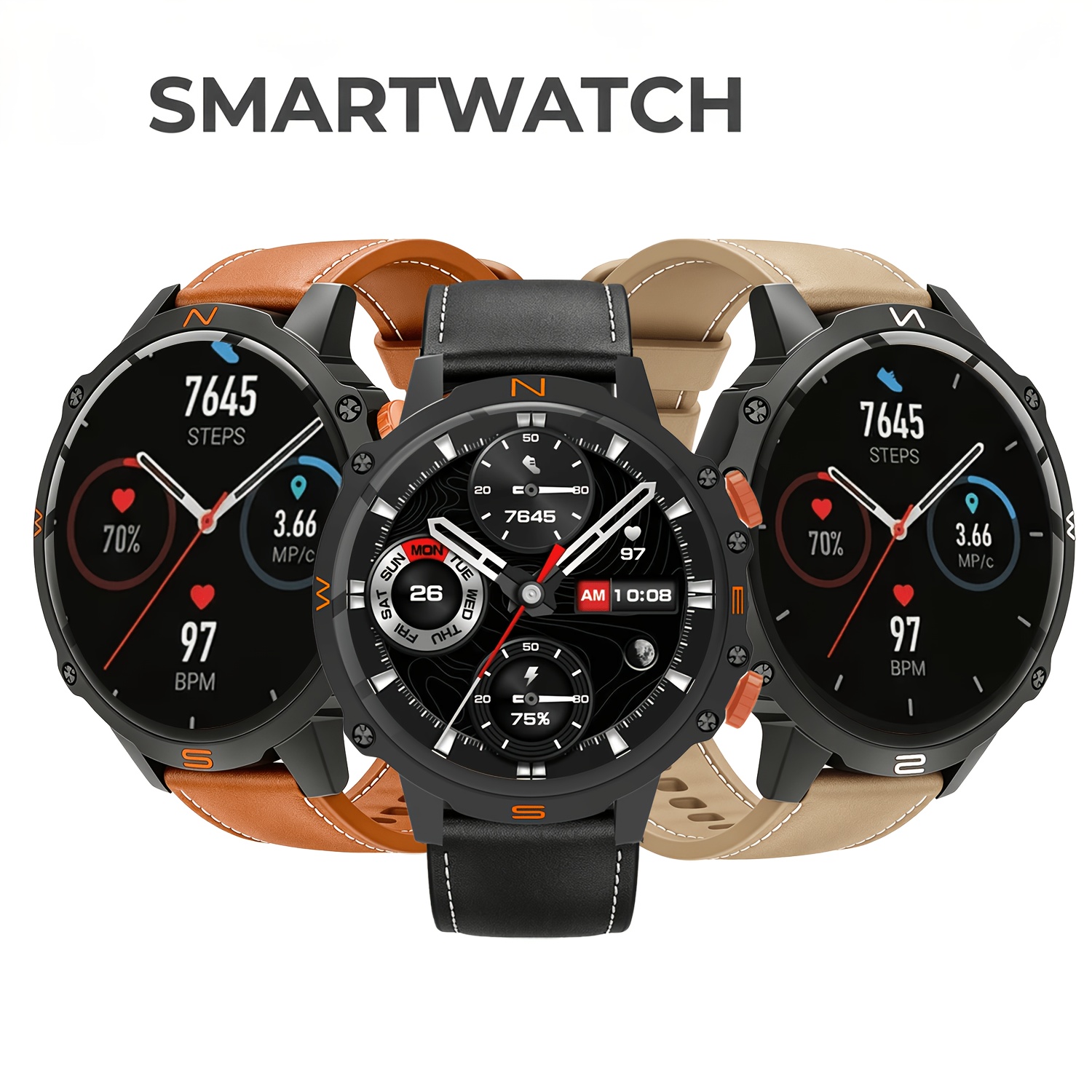 New Smartwatch with LED Light & Wireless Calling Features