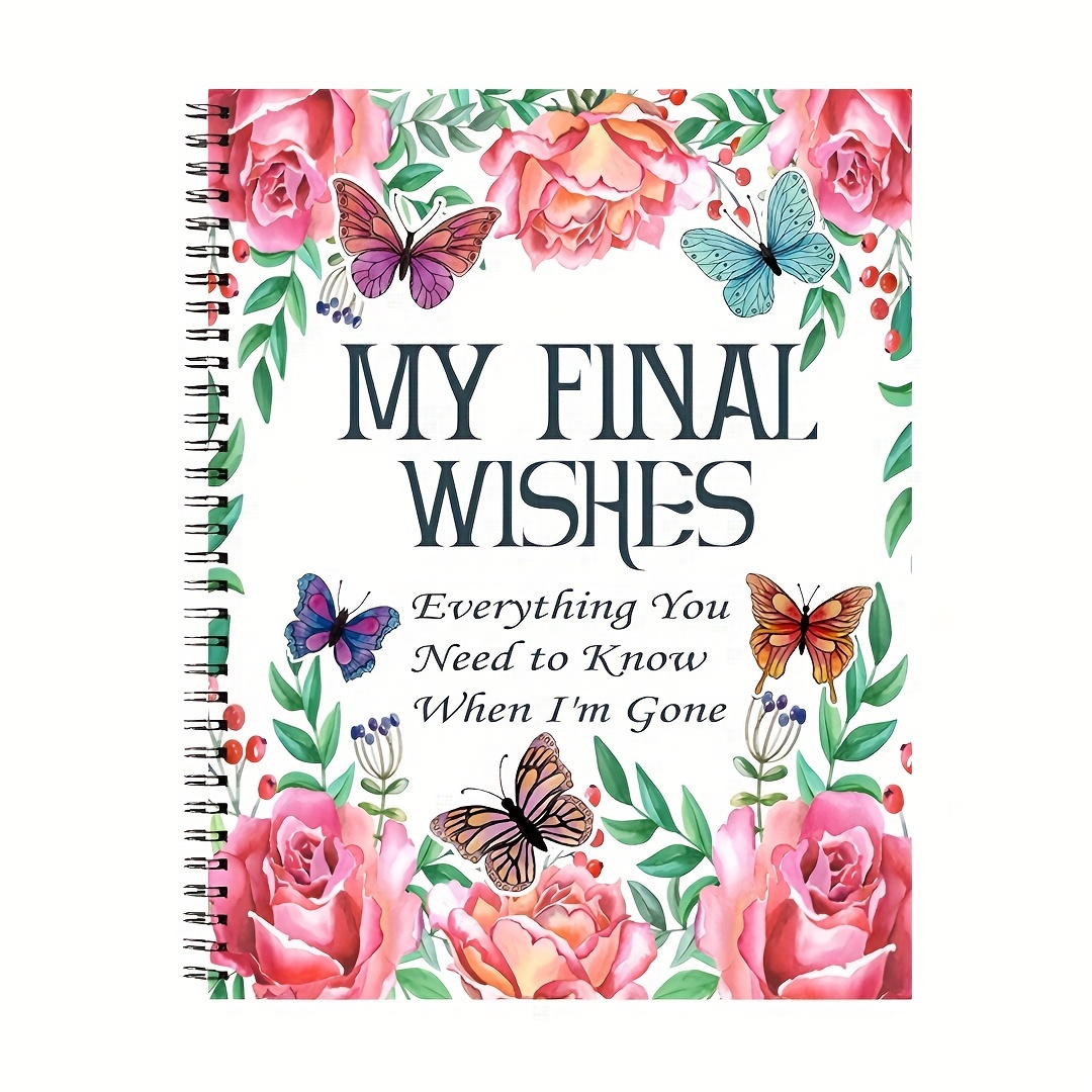 

End Of Life Planner - Final Arrangements Workbook Organizer Notebook For Beneficiary , Will Preparation, Last Wishes, New Year & Christmas Gifts