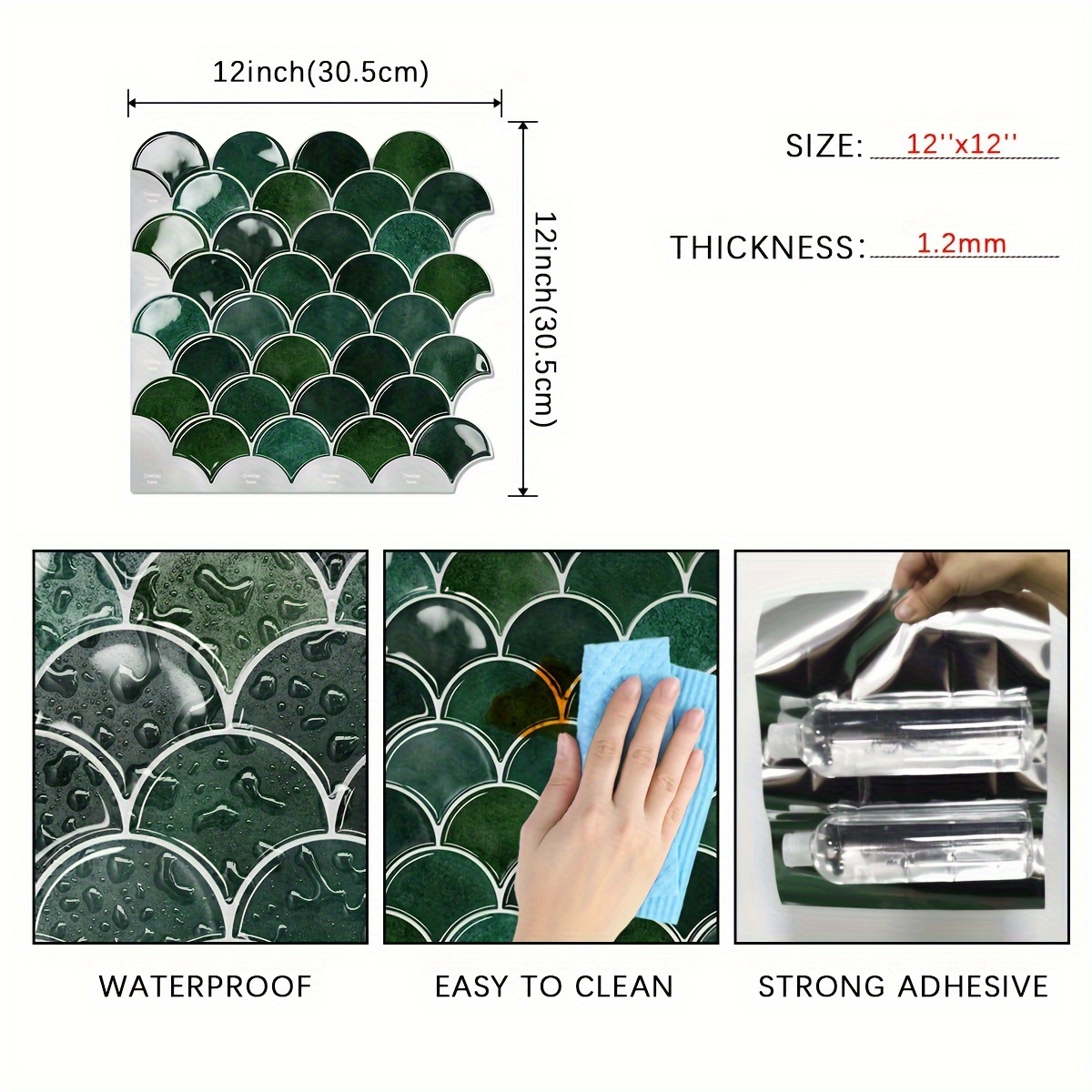5/10pcs 3D Fish Scale Wall Sticker, Waterproof Removable Heat-resistant  Self-Adhesive Mosaic Style Panel For Kitchen, Living Room, Bathroom,  Corridor
