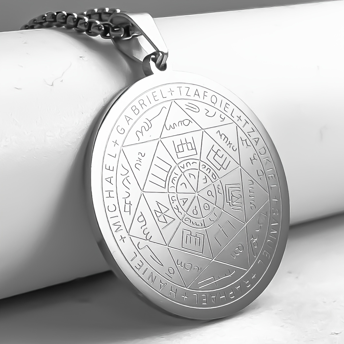 Men's Seven Archangels Amulet Necklace — Stainless Steel Protection