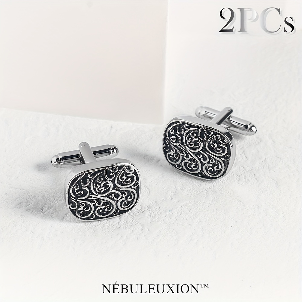 TEMU 2pcs Pattern Cufflinks Cufflinks For Wedding Banquet Business