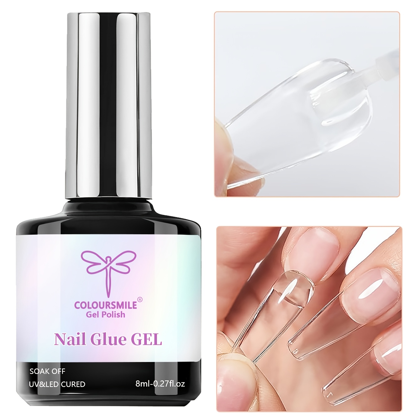 Gel Nail With Brush For Press-on Nails, Nail Tips & Fake Nails, Designed For Long-lasting, Soak-off /led, Perfect For Traveling, Gatherings, Gift 1pc (8g)