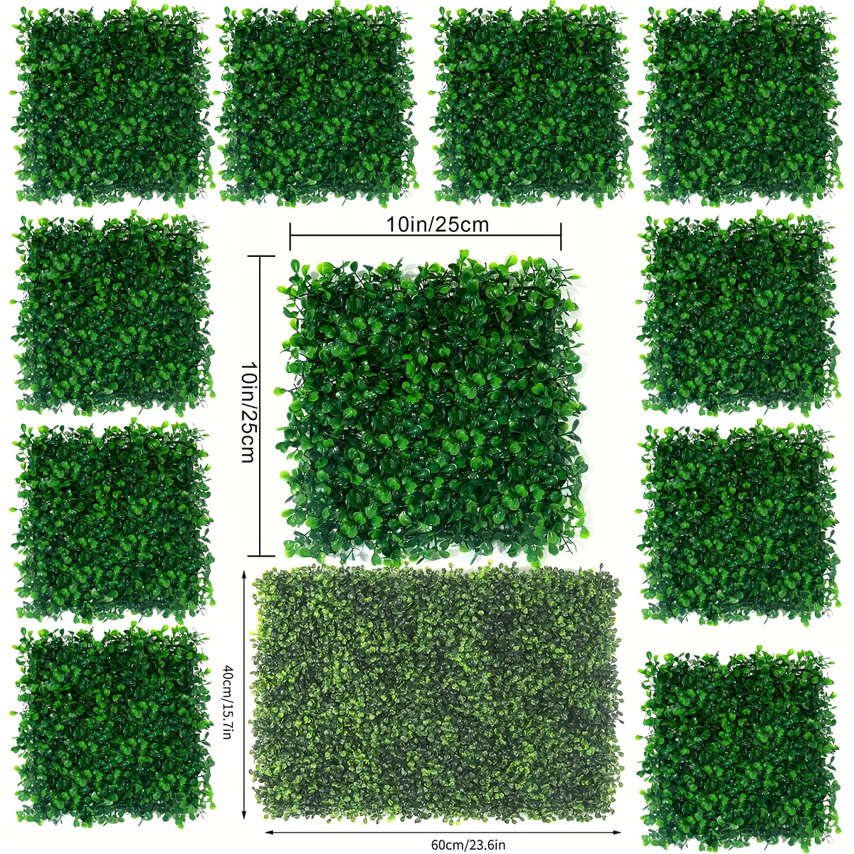 

1pc/10pcs Garden Wall Decor: Artificial Grass Lawn Background Panel, Fence Decoration, No Electricity Required, Plastic Material, Wall Mounted