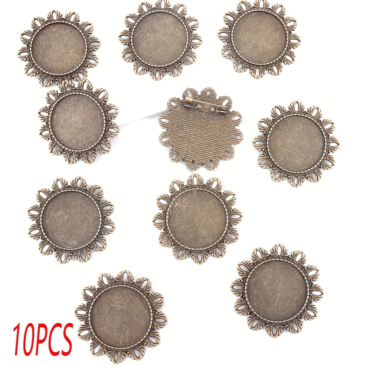 TEMU 10 Sets Of Ancient Roman Alloy Brooches, Crafting Materials For Diy Brooch Accessories, Suitable For Mother's Day, Christmas, Valentine's Day,