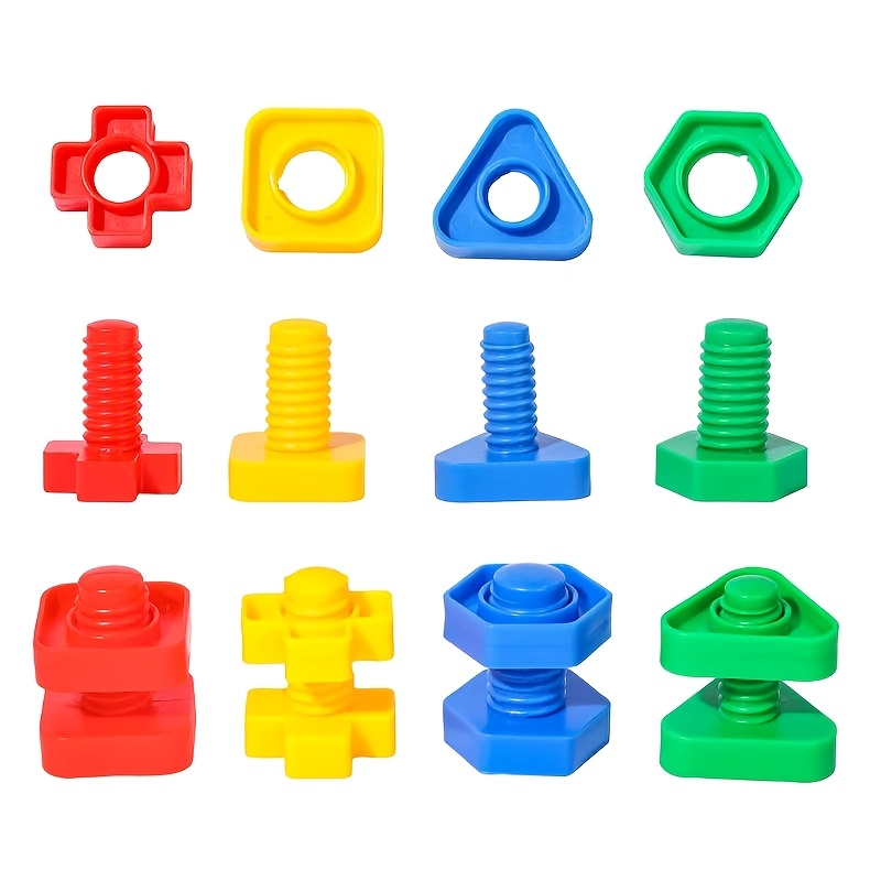 Nut And Bolt Suit, Shape And Color Matching Toys