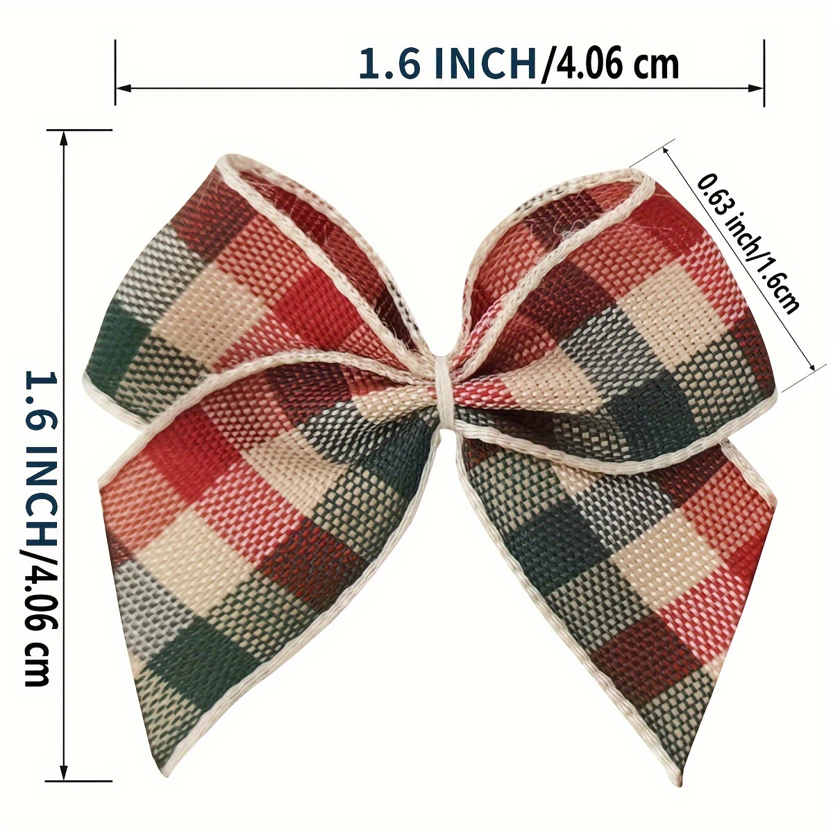 TEMU Christmas, 50pcs/pack, 4.06cm, Large , Red And , Hand-assembled Bow