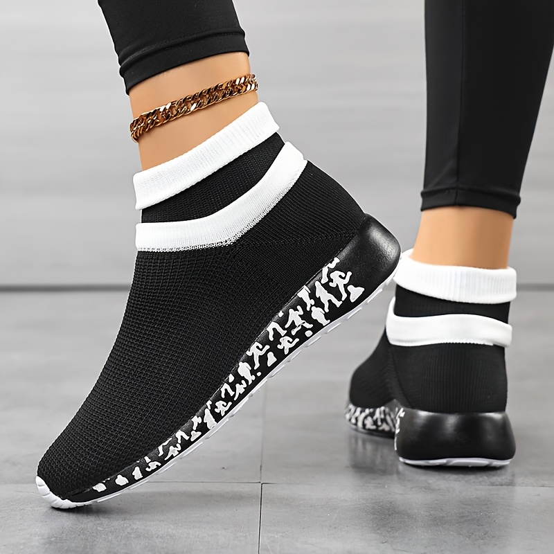 TEMU 2026 New Arrival Casual Sock Sneakers, Fashionable, Lightweight, Breathable, Round Toe, Slip-on Shoes, Women Shoes