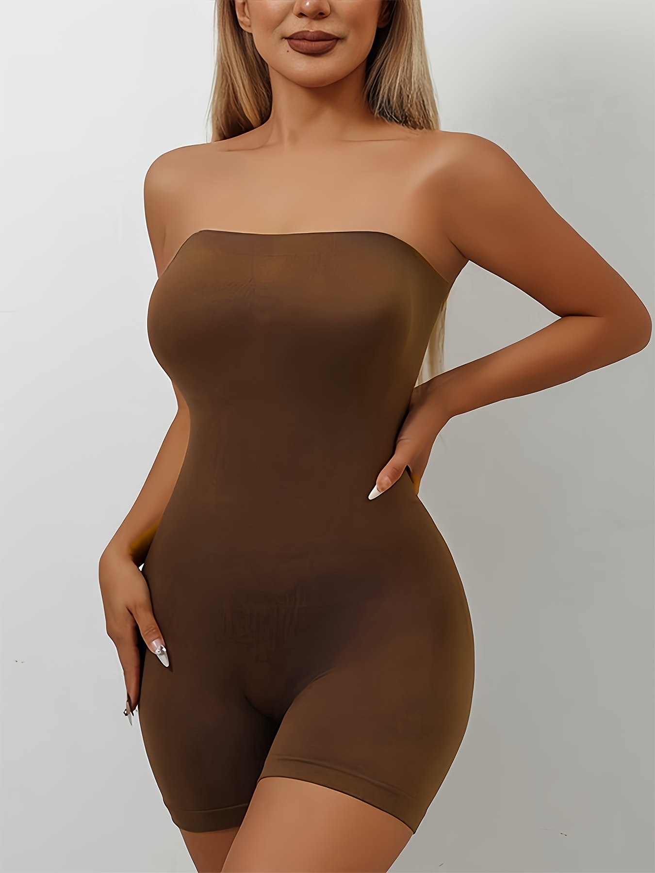strapless shapewear bodysuit women tummy control full body - Temu