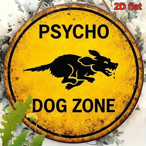 2d flat 1pc 2d flat round wooden sign vintage wood plaque beware of dogs decorative sign suitable for yard decoration or as a gift 2d flat