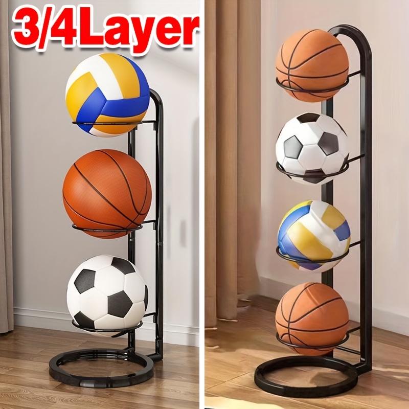 Indoor Storage Rack for Kids' Basketballs And Footballs