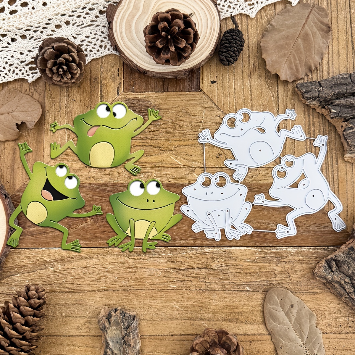 

Original Lovely Funny Jumping Frogs Metal Cutting Dies Diy Scrapbooking Album Greeting Cards Home Decoration Holiday Handle