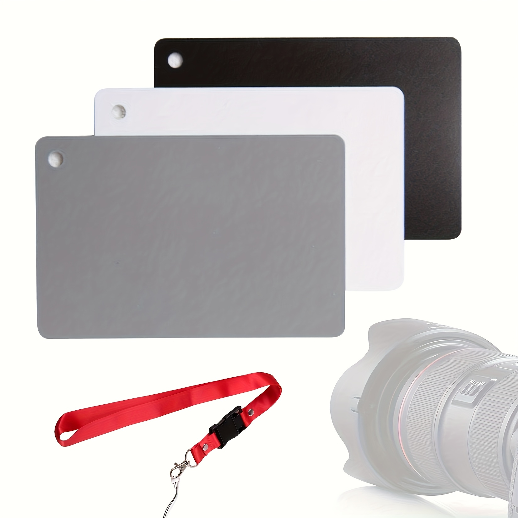 E-shop 3er-Pack Grau-Karte Weißabgleichkarte 18% Belichtungsfotografie Karte Kalibrierung Kamera Checker für Digitale Fotografie Video, DSLR und Film