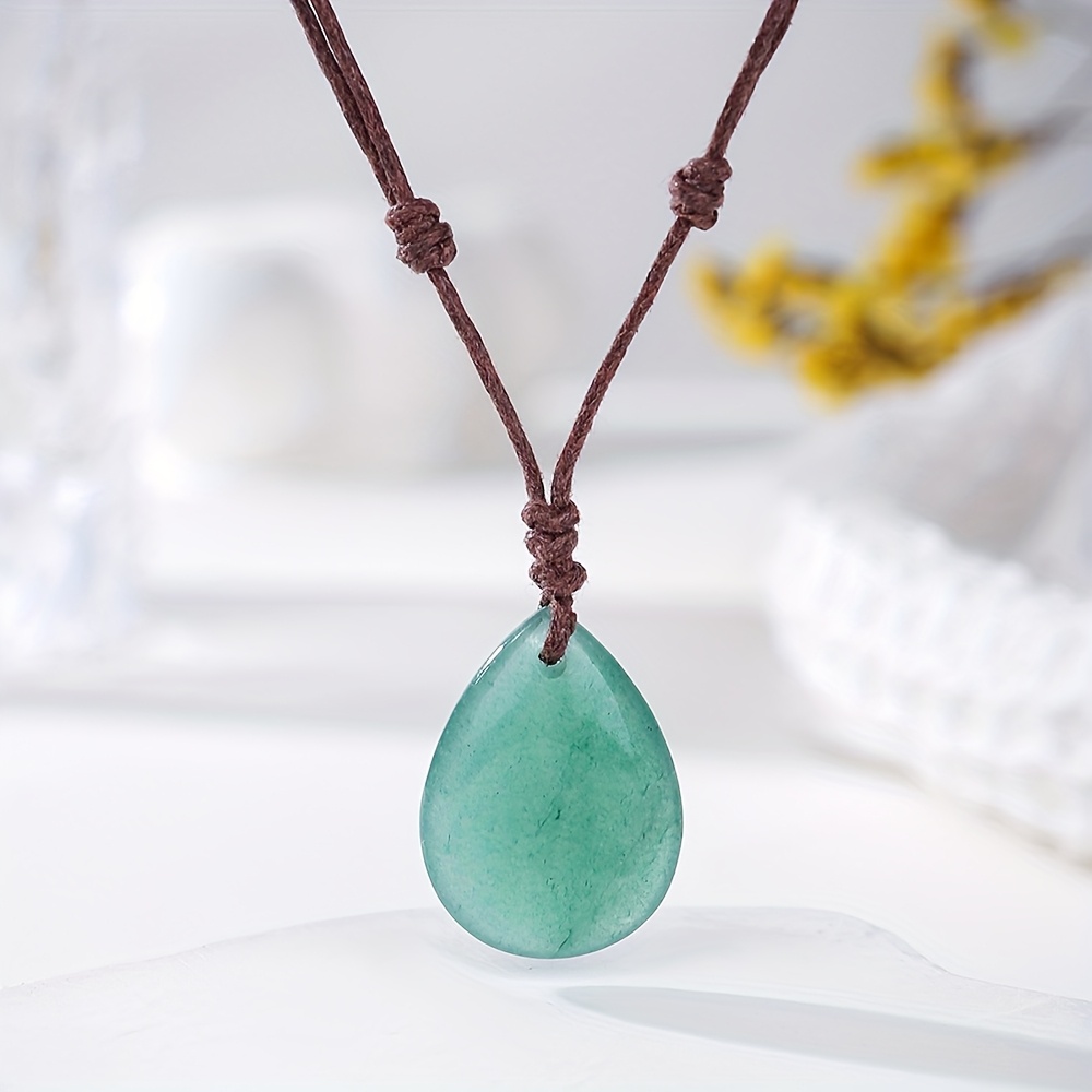 Natural Stone Amethyst & Lapis Lazuli Drop Pendant Necklace