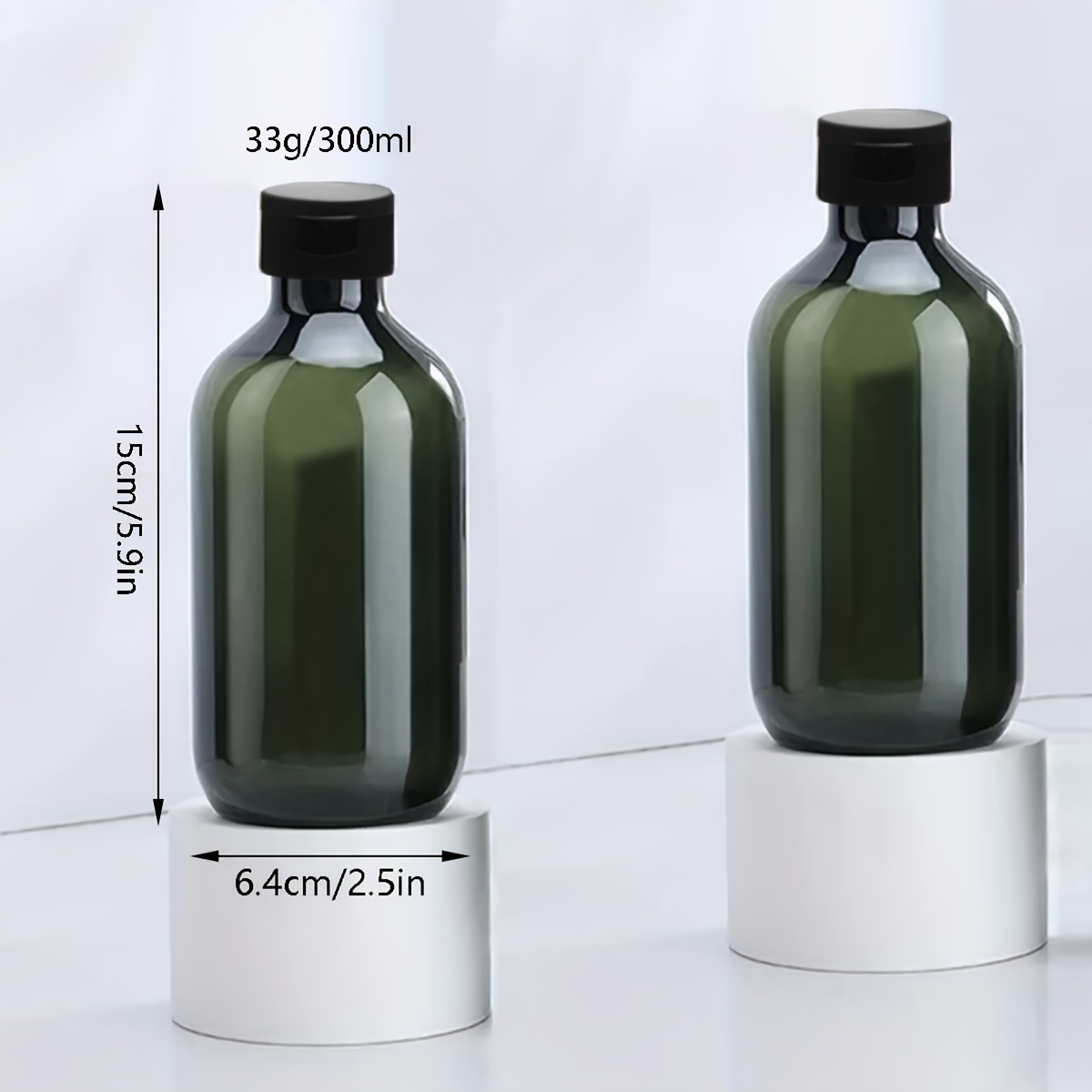TEMU 2 Pezzi Bottiglie Dispenser con Ribaltabile 500ml & 300ml - Contenitori di Plastica Ricaricabili per Lozione, Shampoo, - Essenziali da Viaggio e