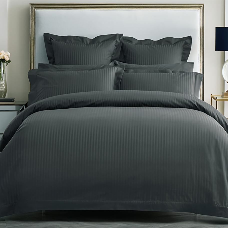 TEMU 3pcs Super Soft Microfiber Duvet Cover Set - 1000tc Sateen Striped Quilt Cover With Zipper Closure, Machine Washable, Shrink Resistant, , 120gsm