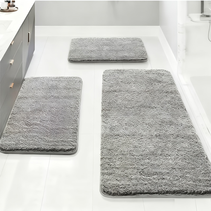 E-shop 3er-Set flauschige Memory Foam Badematte, bequeme Stehmatte. Toilettenkontur. Verdickt. Super saugfähiges, weiches Teppich, ideal für