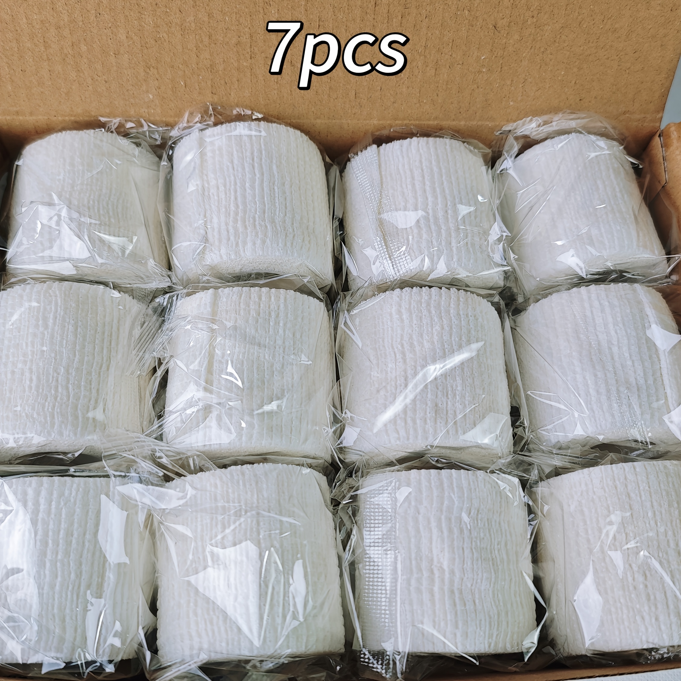 Image of 7 Rolls 5cm X 4.5m Athletic Tape Football Kicking Tape Set Finger Compression Bandage Ankle Bandage Skin Film