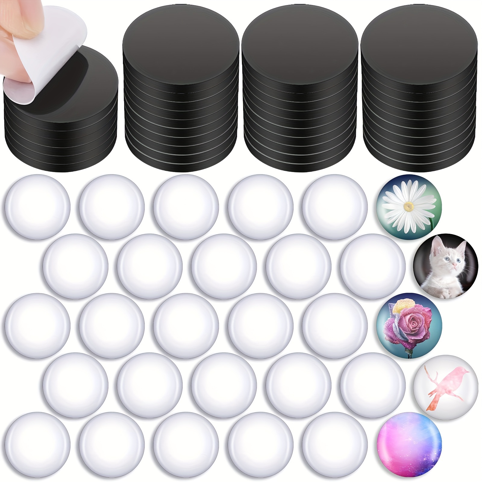 

100pcs Round Refrigerator Magnets 50pcs Patches And 50pcs Patches, , Adhesive Backing For , , Refrigerator, Decoration