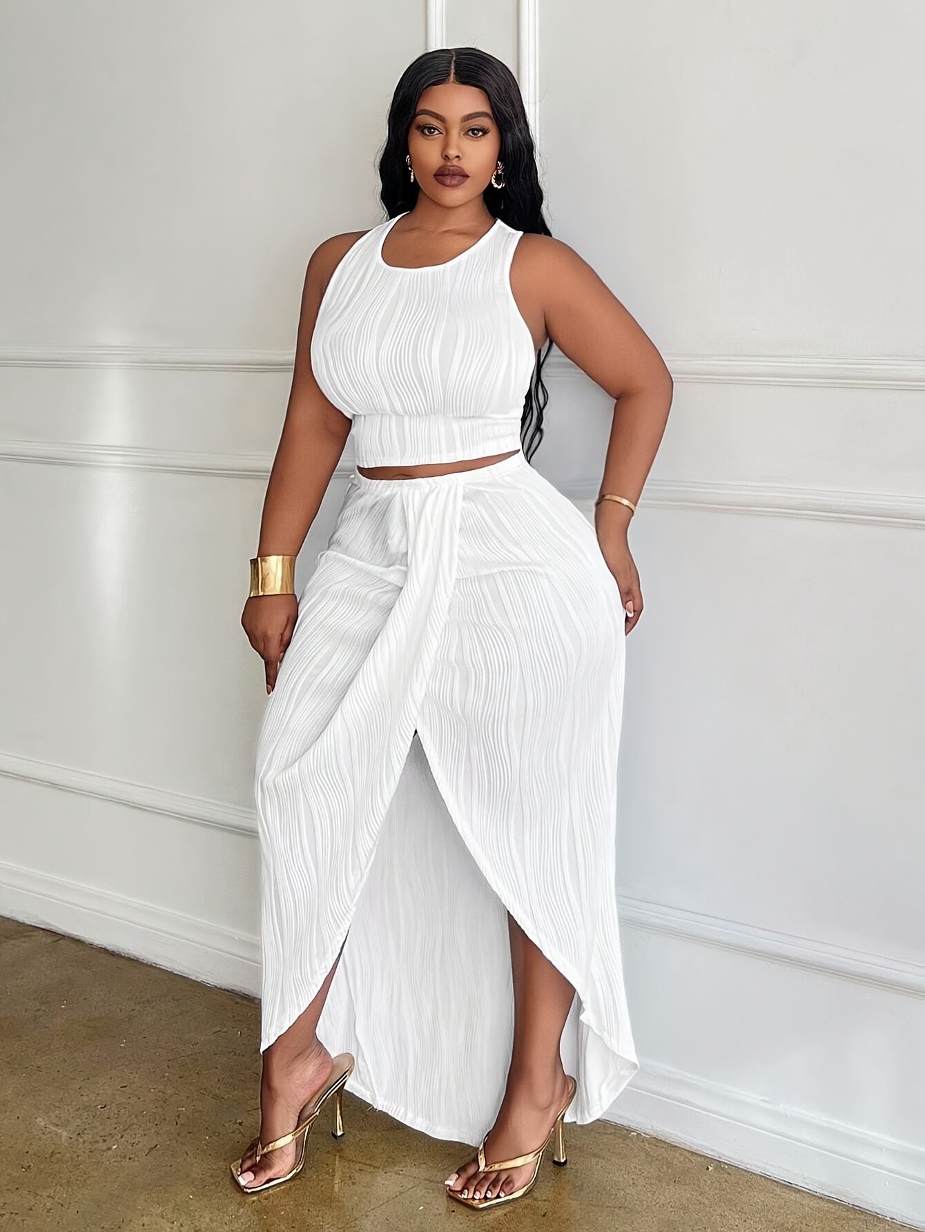 High Waisted Trousers Cropped Flare Flare Pants Set Plus Size Forever 21  Plus Size Ruched Crop, image size:800x1066