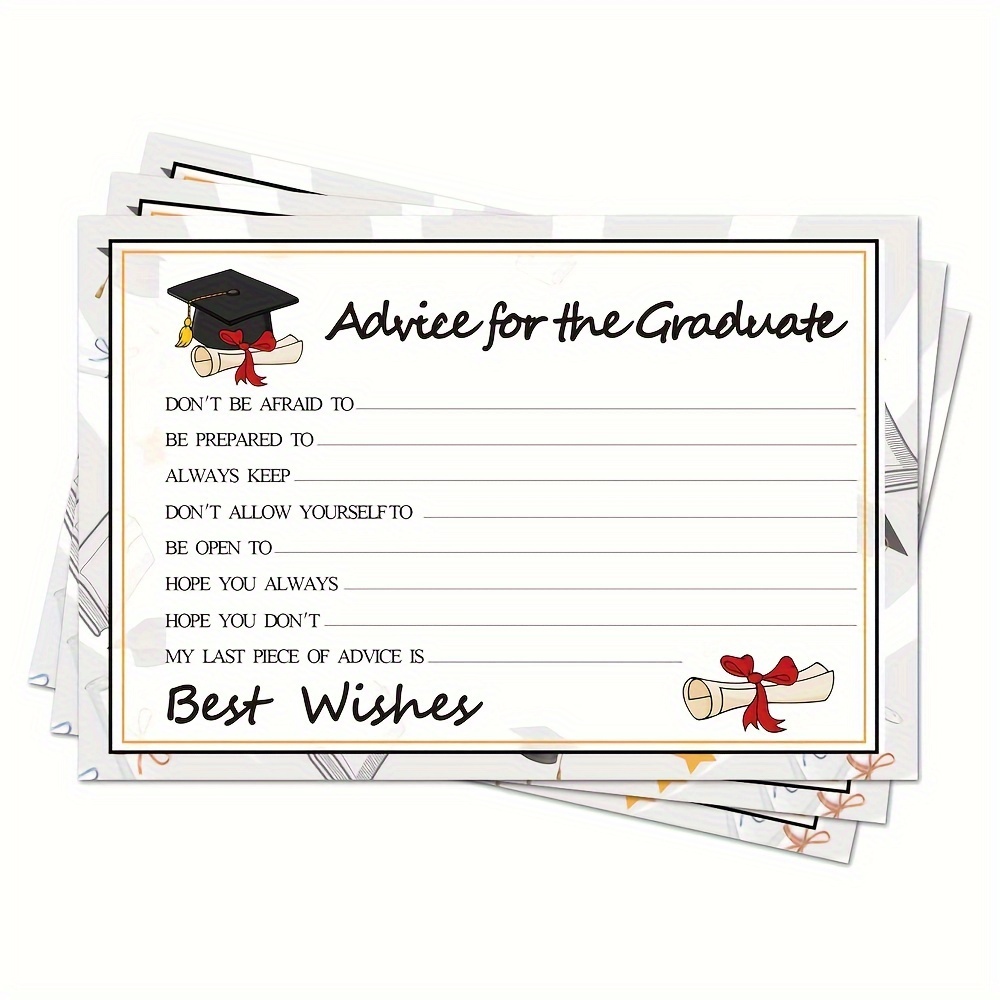 

50pcs Inspirational Graduation Wish Cards With & - High School & College Grads - Encouraging - Essential Celebration Party Supplies, Gifts|celebratory Tone|decorative , Graduation Party Decorations