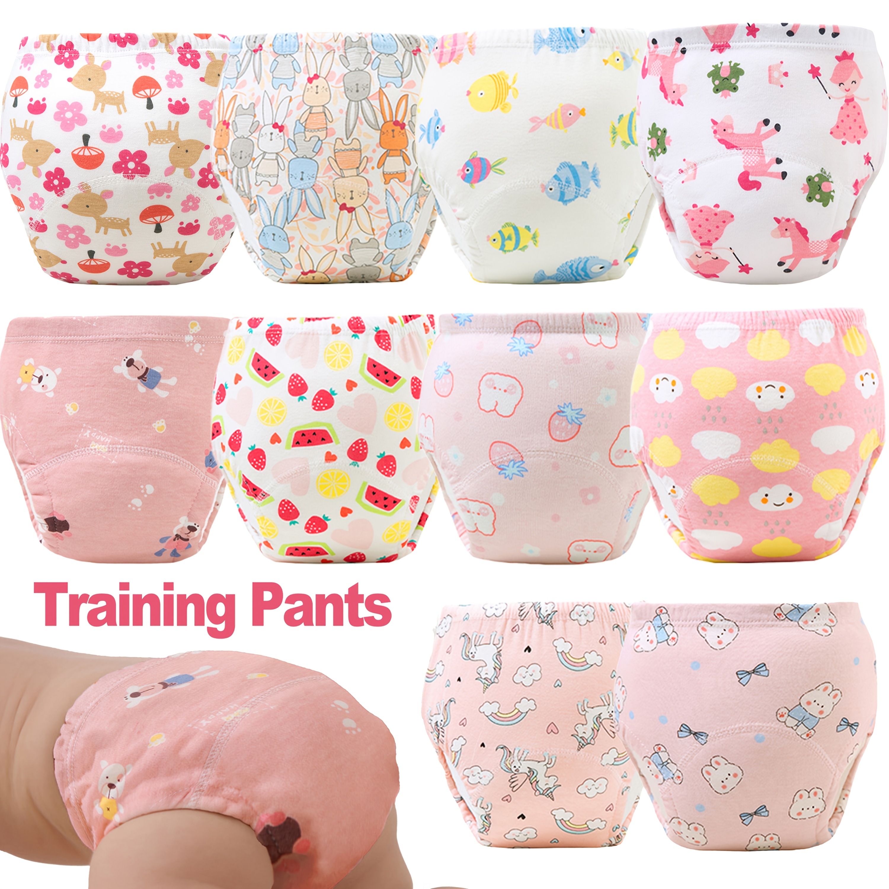 

8pcs Washable & Reusable Training Pants - Assorted Colors, & Diaper Needs, Best For Christmas, Thanksgiving