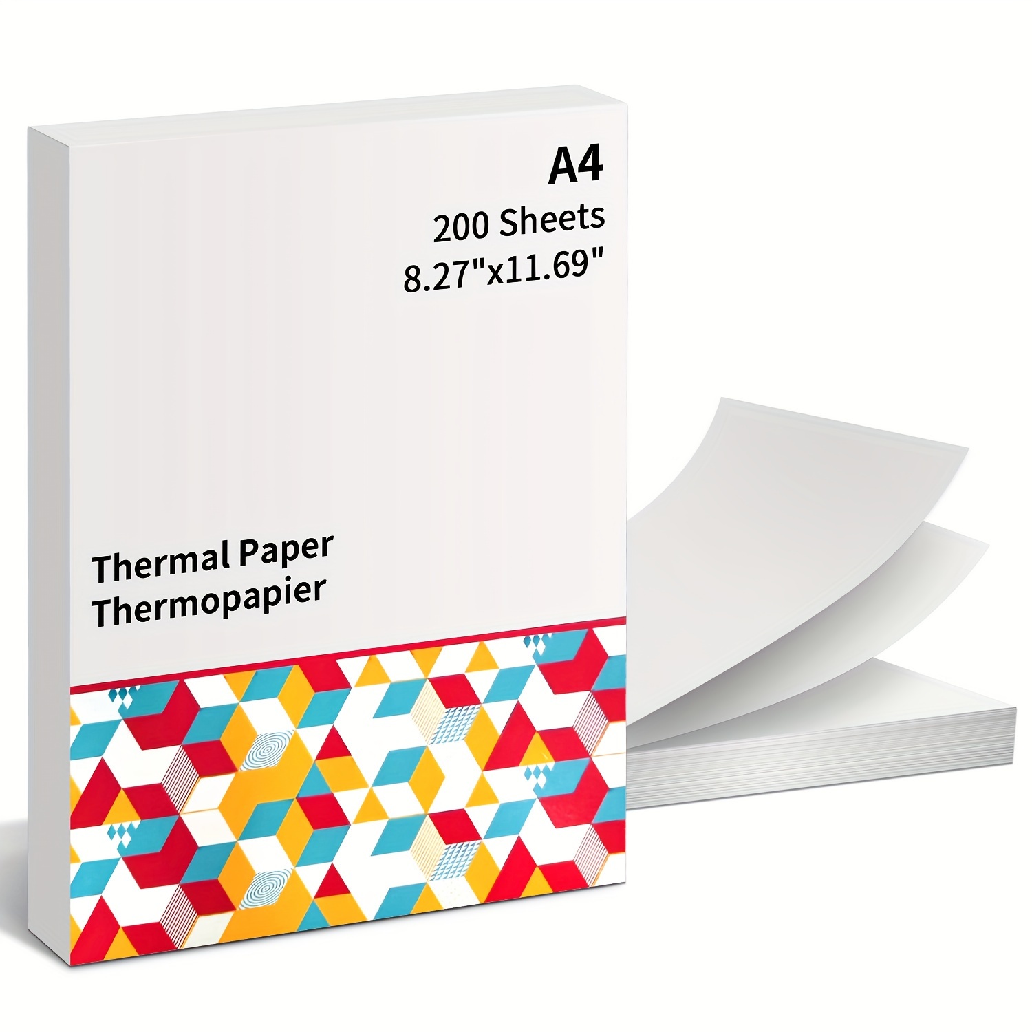 200 Feuilles De Papier Thermique A4 Pour Imprimante Portable
