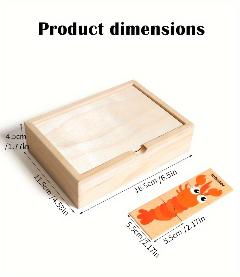 益智认识动物和形状木质新动物拼图玩具， 颜色和形状的认知技能学习，色彩鲜艳的动物形状，是玩具礼物 商品详情 8