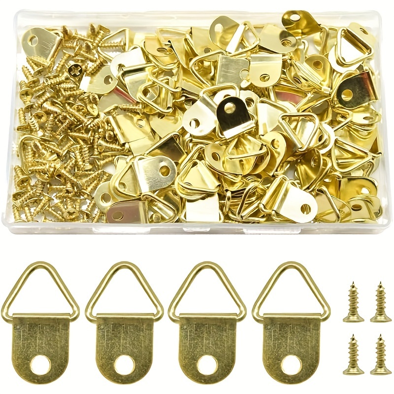 

20/50 Picture Hooks, Triangular Hooks With Screws, Picture Frame Hardware, Silvery/golden