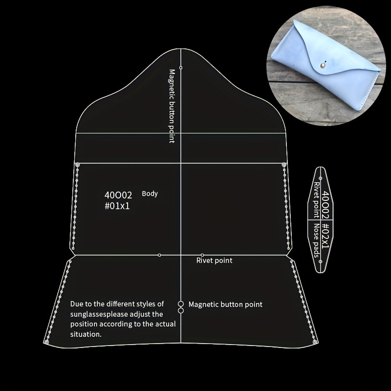 Acryl Vorlage Für Brillenetui – DIY Lederform Schablone, Brillen Tasche Selber Machen, Transparente Schablone